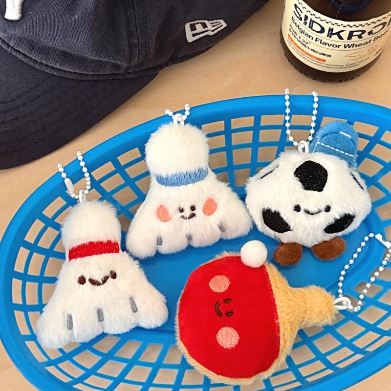 New Cute Cartoon Plush Ball De - Table Tennis Keychain 评论和价格