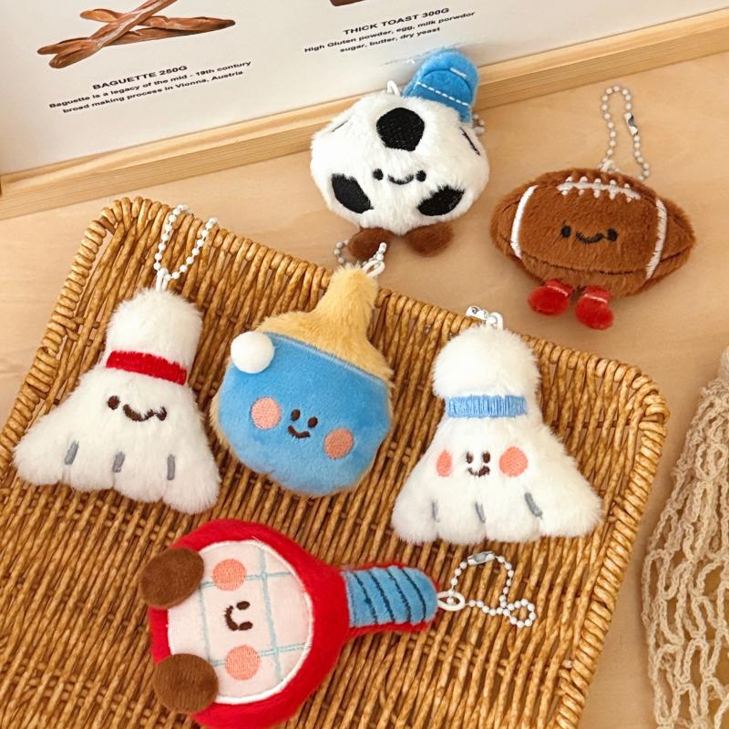 New Cute Cartoon Plush Ball De - Table Tennis Keychain 评论和价格