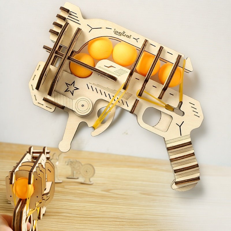 Wooden DIY Assembled Rubber Ba - Table Tennis For Kids 评论和价格