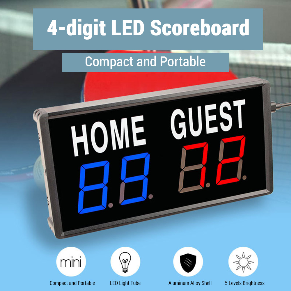 Portable 4 Digit LED Scoreboar - Table Tennis Scoring 评论和价格